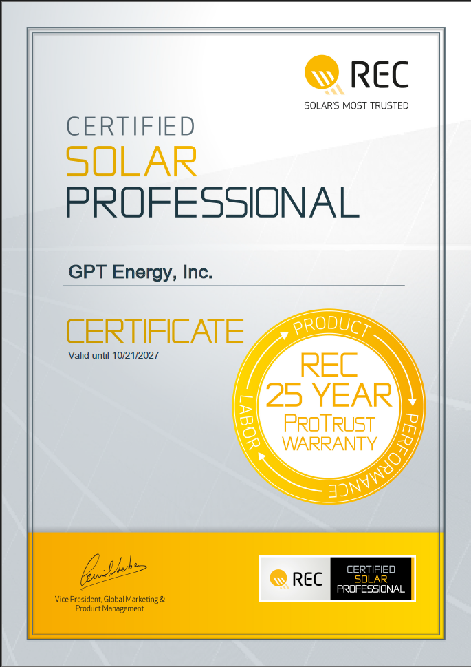 REC Certified Installer